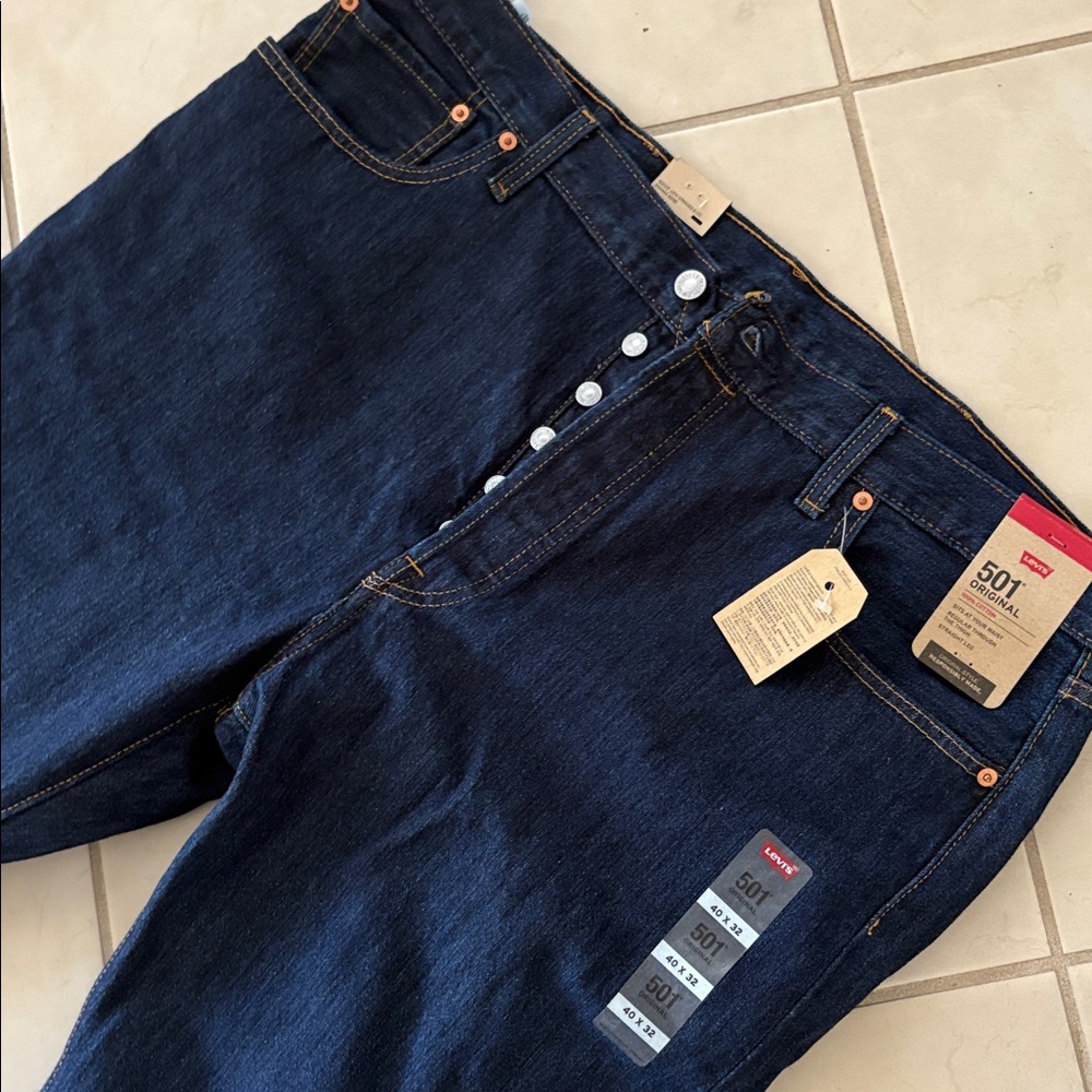 NWT $95 men’s 40/32 Levi’s 501 button down jeans 1748 - Picture 3 of 8